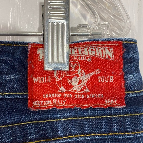 Y2K True Religion Billy Flap Bootcut Jeans Size 31 USA MADE - Picture 4 of 13